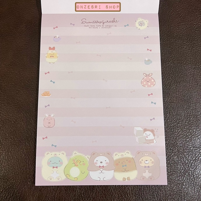 สมุดฉีก Sumikko Gurashi Ouchi de Kuma แบบสีชมพู ขนาด 14.8 x 10.5 ซม. มี 4 ลาย รวม 100 แผ่น