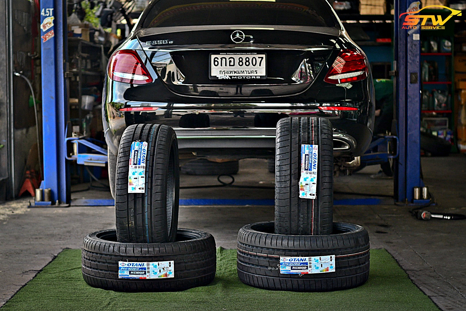 ยาง OTANI KC1000 F 245/40R19 98Y R 275/35R19 100Y ติดตั้งใส่ Mercedes Benz E-Class E350e