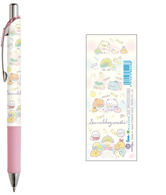 ดินสอกด Pentel Energel (Energize) ลาย Sumikko Gurashi - Sumikko Baby แท่งสีครีมชมพู
