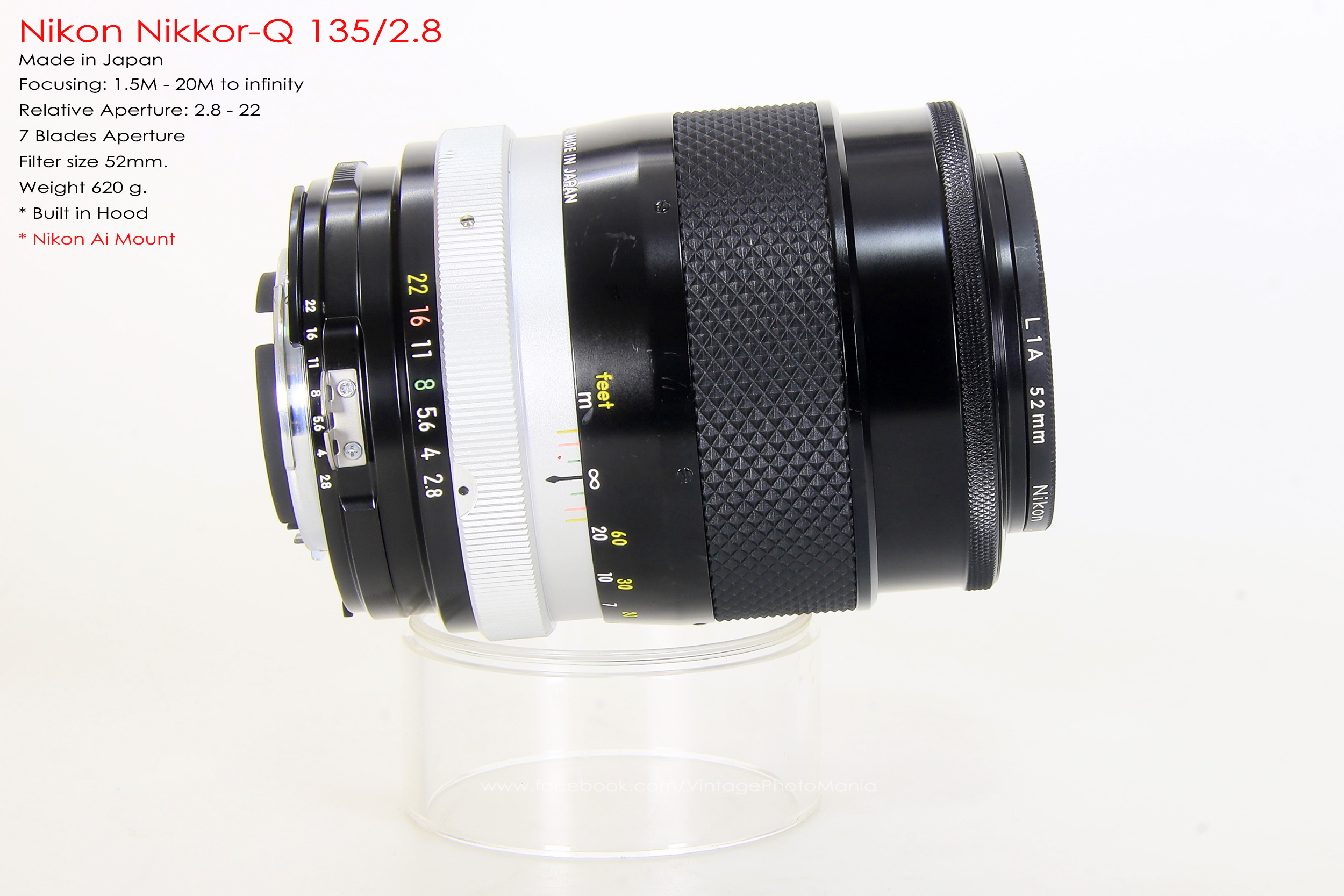 Nikon Nikkor-Q 135/2.8 *Nikon Ai-S Mount เลนส์พรอตเทรตคมๆละลายหลังสวย