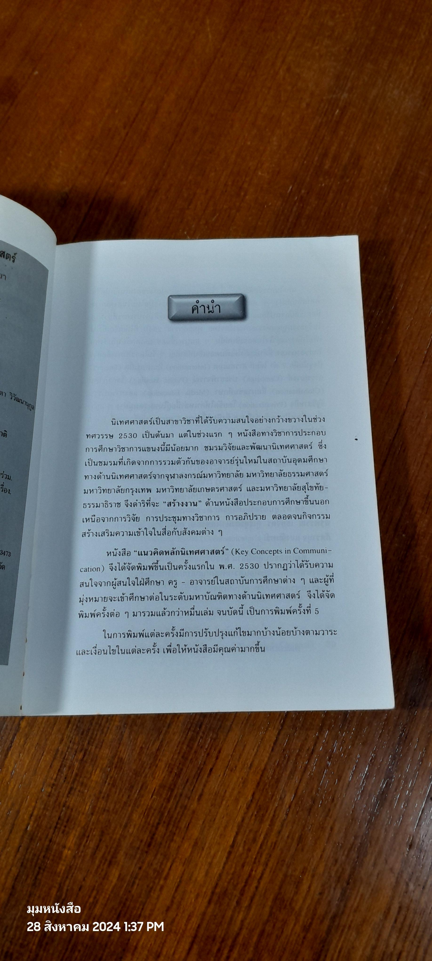 แนวคิดหลักนิเทศศาสตร์ / พัชนี เชยจรรยา ( มีรอยขีดเขียนด้านใน )
