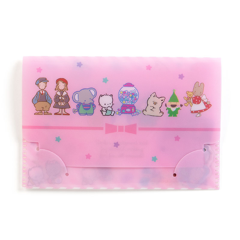 Sticker รวม Sanrio ยุค 80 ขนาด 11 x 7.2 x 0.4 ซม. เป็นแบบฟอยล์ทอง มีเคสใส่ สีชมพู รวม 45 ชิ้น