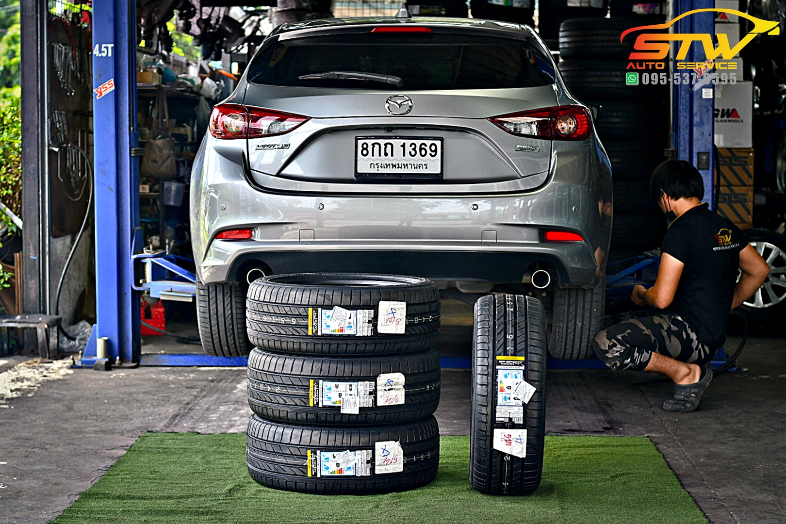 เปลี่ยนยาง MAZDA 3 SKYACTIV DUNLOP SP SPORT MAXX TT 215/45R18 89W