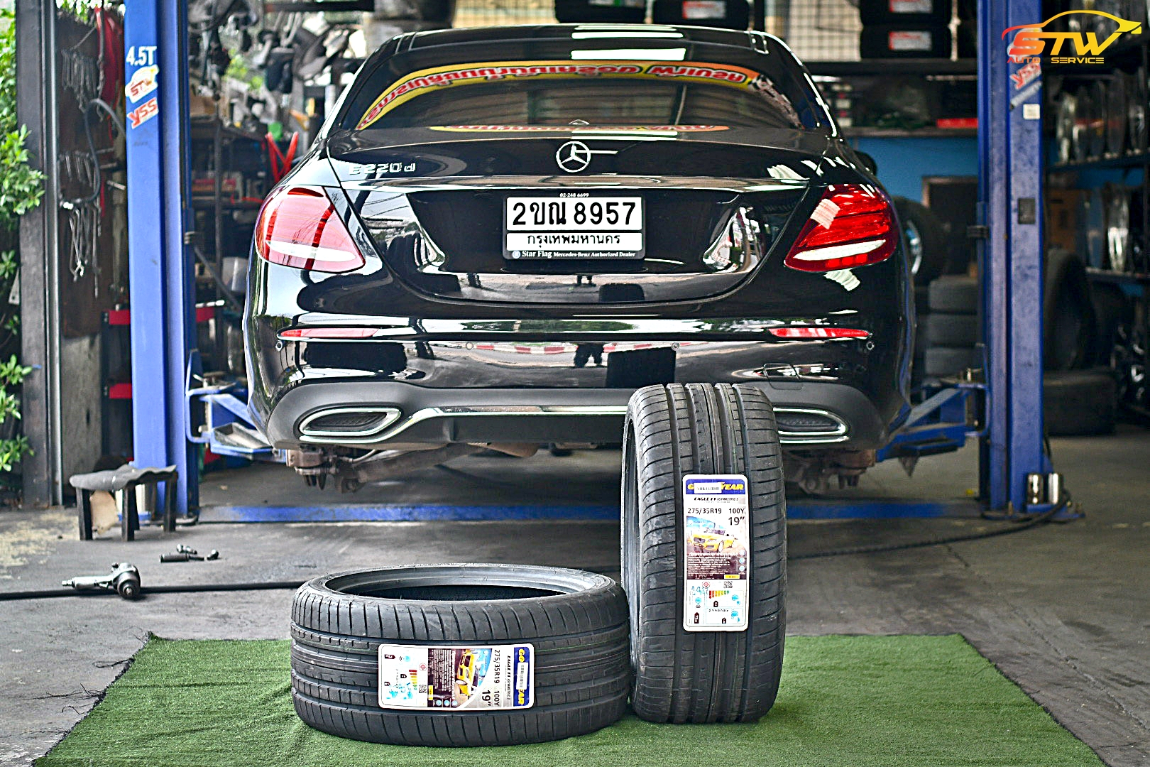 ยาง GOODYEAR EAGLE F1 ASYMMETRIC 3 ROF 275/35R19 100Y ติดตั้งใส่ Mercedes Benz E-Class E22d