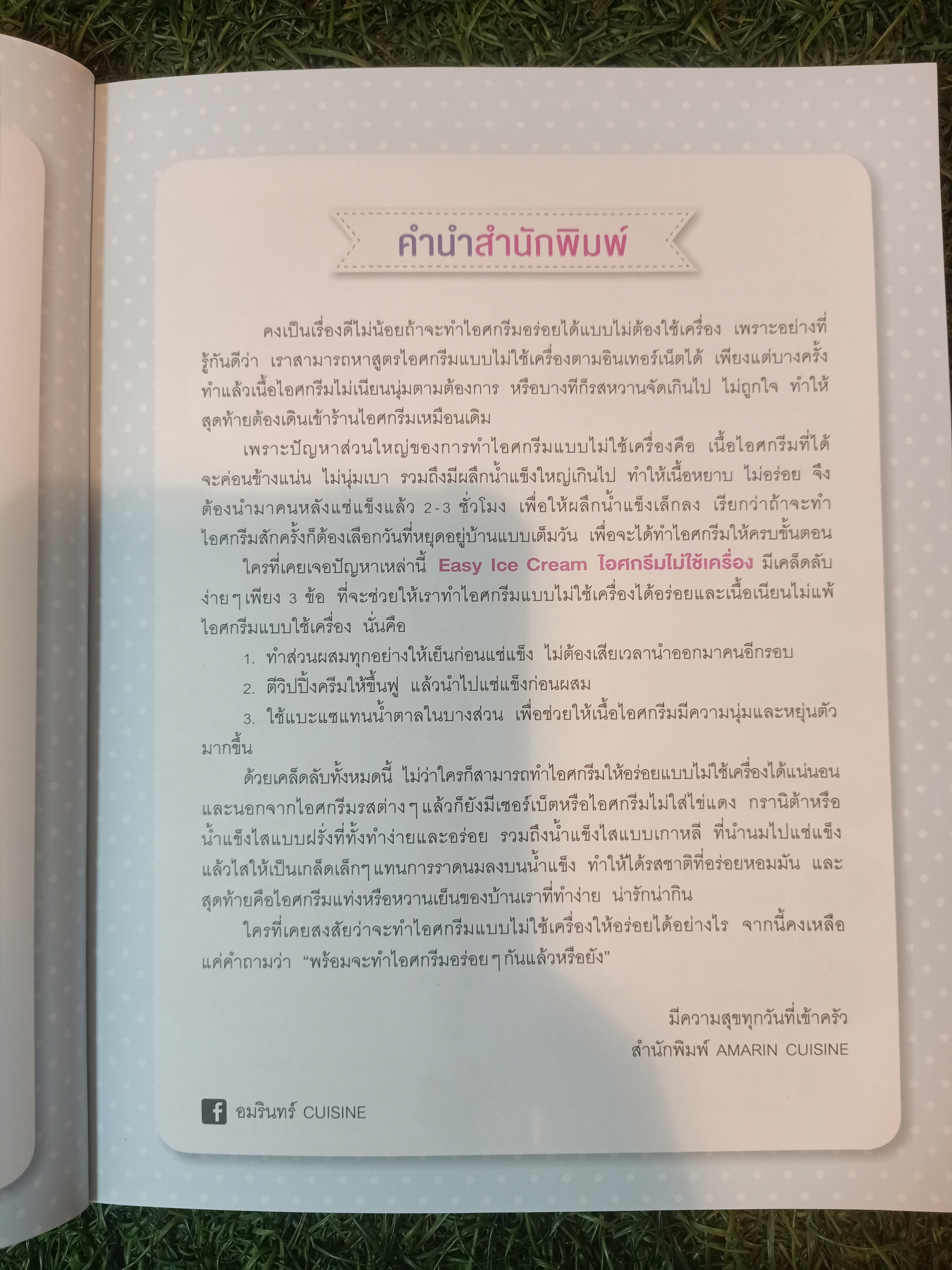 EASY ICE CREAM ไอศกรีมไม่ใช้เครื่อง / อมรินทร์