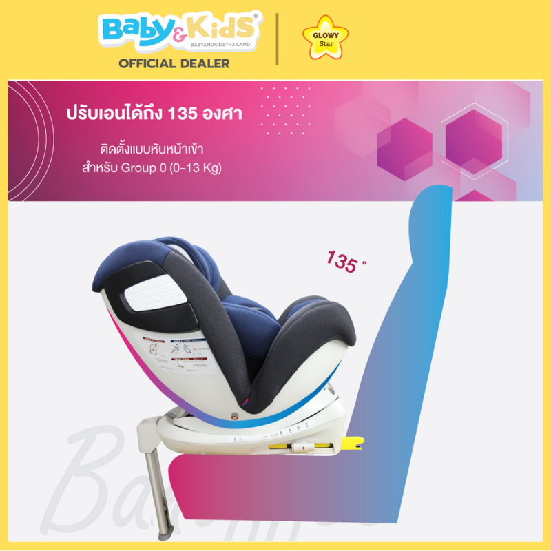 Glowy Star คาร์ซีทเด็ก Banana Banoffee Velvet Red (ใช้ได้ตั้งแต่แรกเกิด – 12 ขวบ )