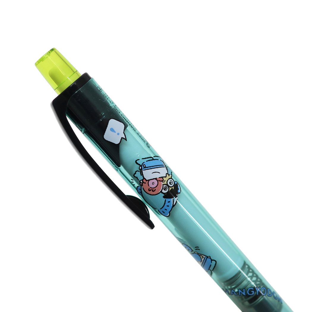 ดินสอกด Kurutoga ลาย Hangyodon สีเขียว แบรนด์นี้ขึ้นชื่อด้านมีระบบเหลาไส้เองในตัวดินสอ ทำให้เวลาเขียนเส้นจะคมชัดตลอด