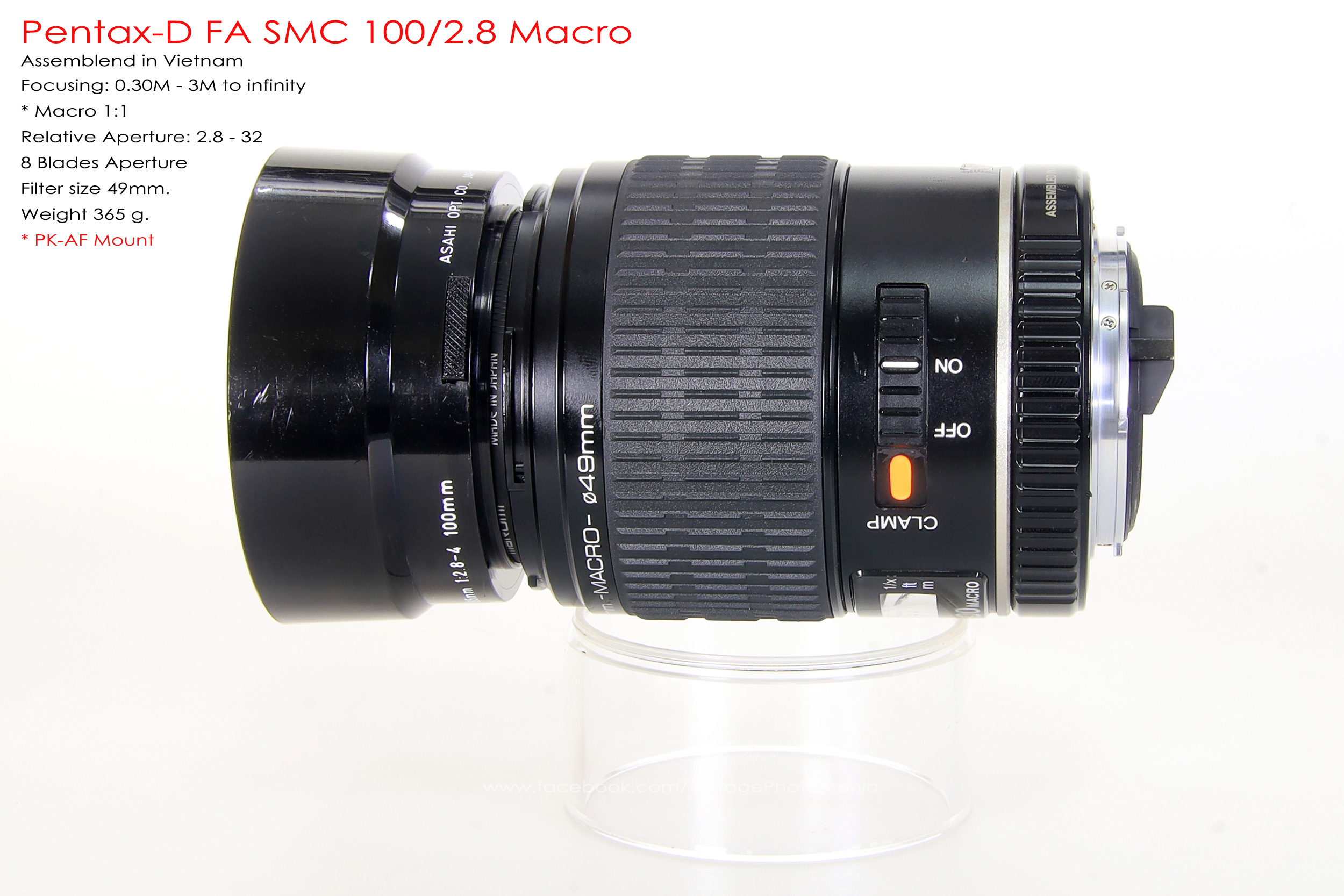 Pentax-D FA SMC 100/2.8 Macro *PK-AF Mount เลนส์มาโครตัวเล็กเบาคมๆ