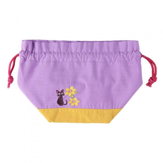 ถุงผ้ารูดเชือกแบบญี่ปุ่น Studio Ghibli Japanese Drawstring Bag แบบ Kiki's Delivery Service สีม่วงอ่อน ขนาด 30 x 20 x 16 ซม. ฐานกว้าง