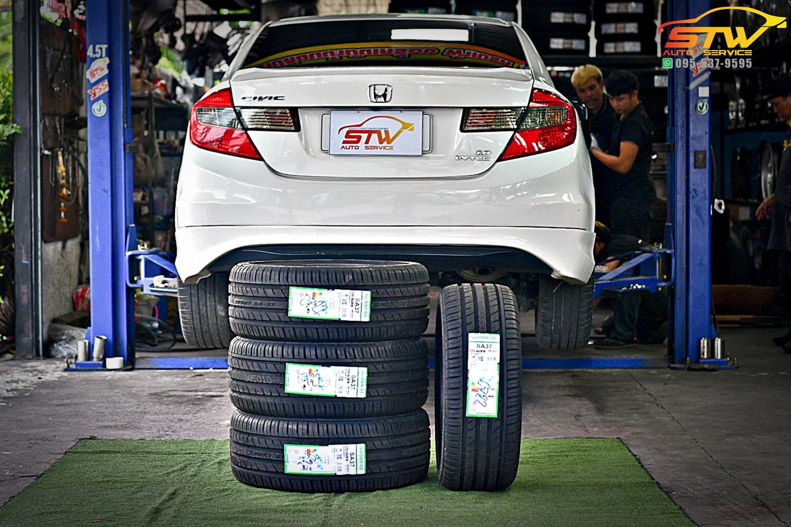 เปลี่ยนยาง HONDA CIVIC FB GOODRIDE SPORT SA37 225/40R18 92W