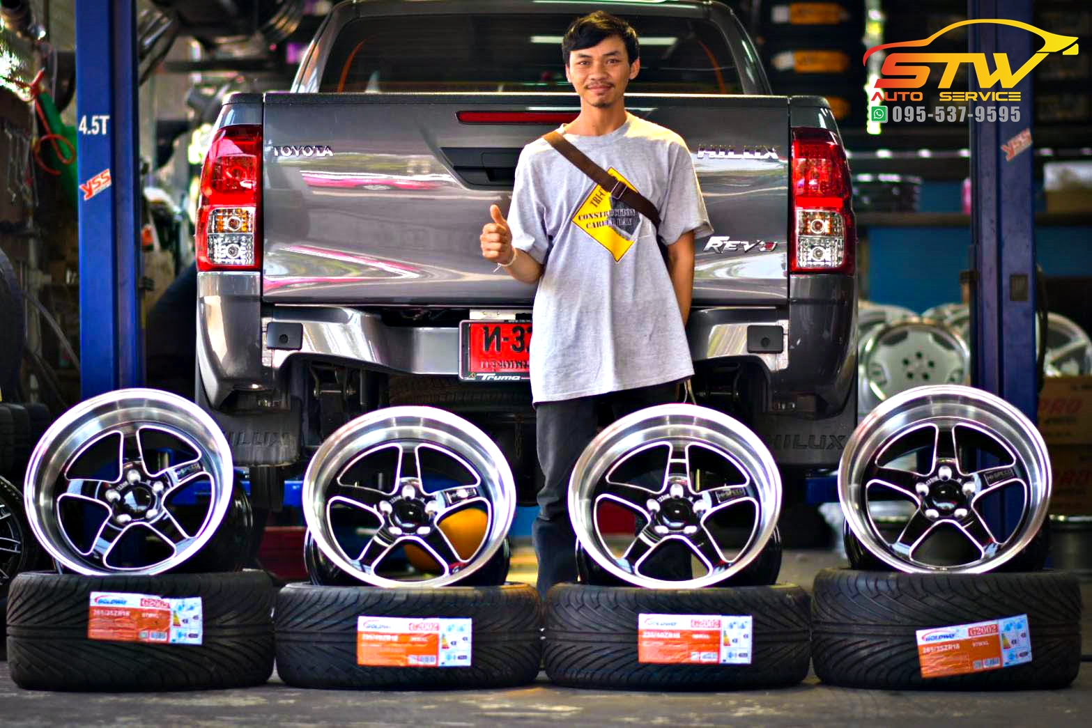 Weld 18x9.5-10.5 P.c.d5x114.3 Goldway 235/40R18 265/35R18