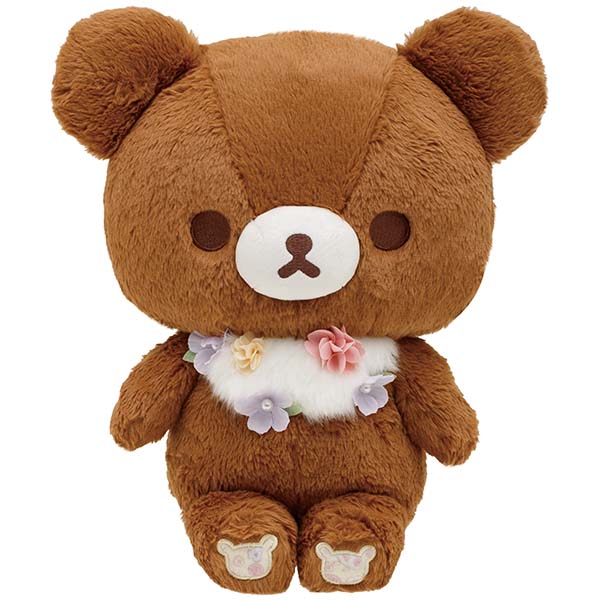 ตุ๊กตา Rilakkuma Korikogu's Flower Tea Time ไซส์ M แบบ Chairoikoguma ขนาด 27 x 24 x 16 ซม.