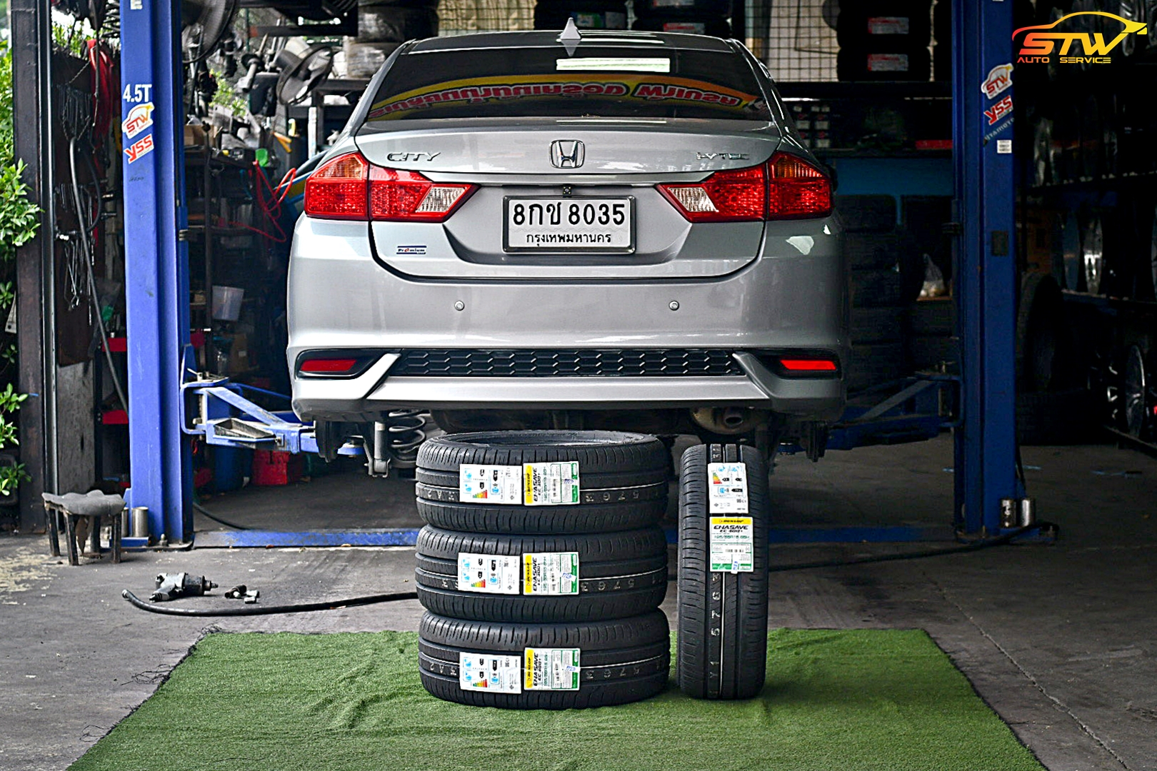 ยาง DUNLOP ENASAVE EC300+ 195/55R15 85H ติดตั้งใส่ HONDA CITY