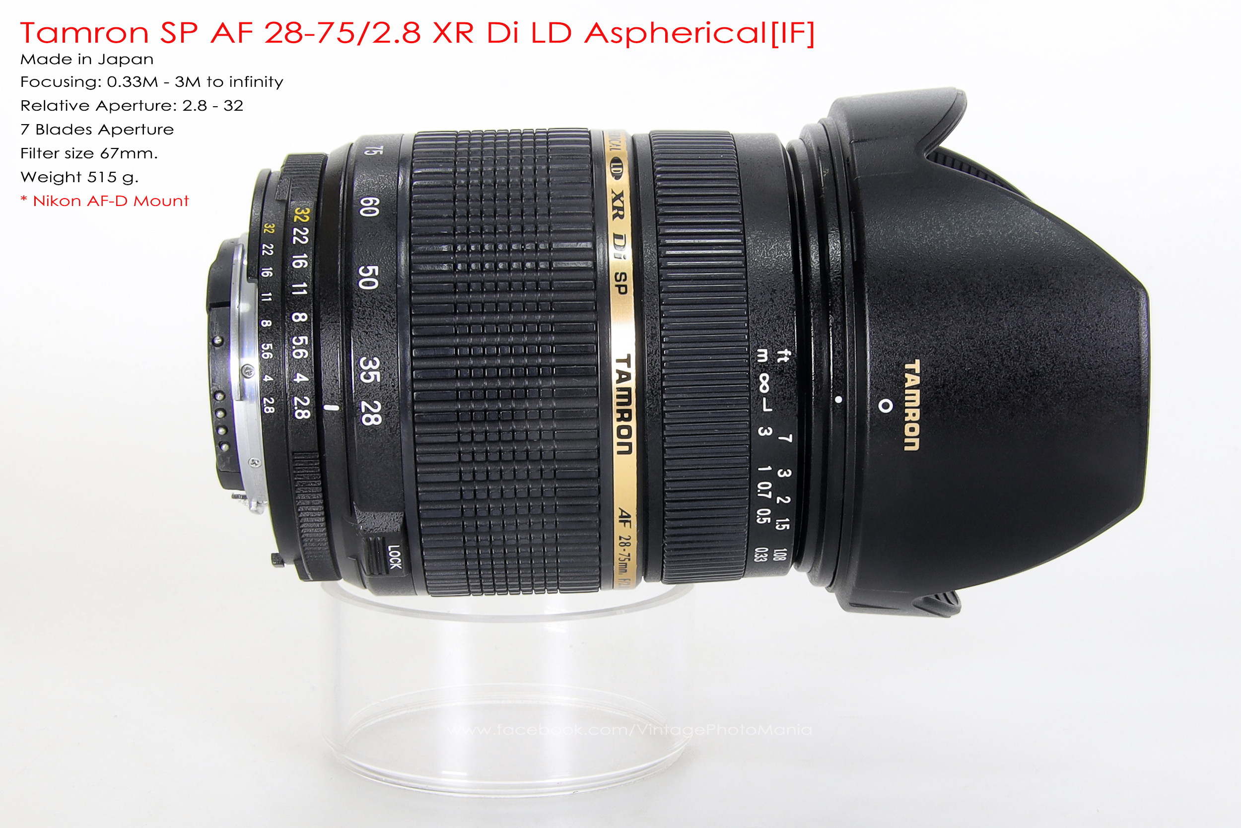 Tamron SP AF 28-75/2.8 XR Di LD Aspherical[IF]*Nikon AF-D Mount