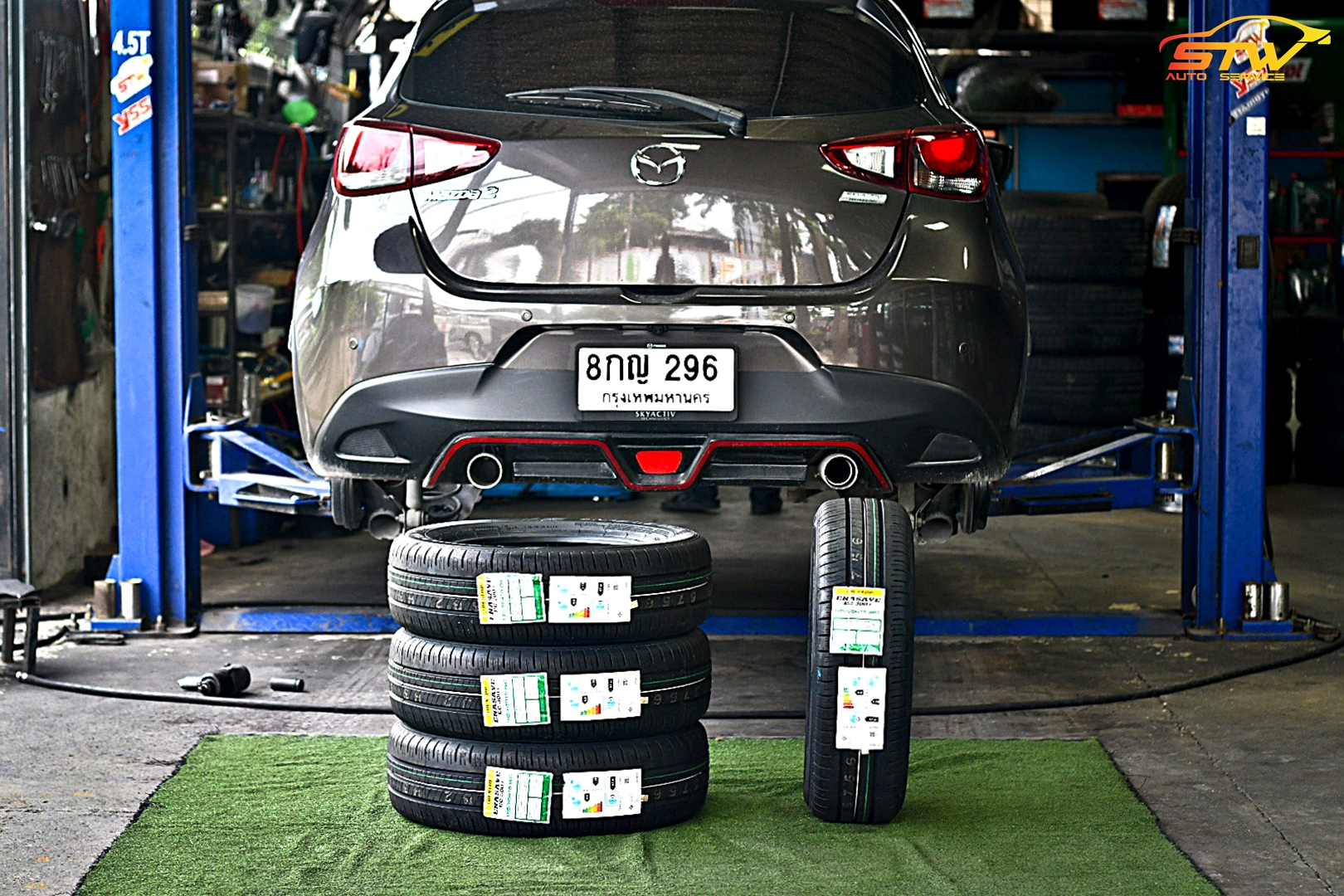 ยาง DUNLOP ENASAVE EC300+ 185/65R15 88T ติดตั้งใส่ MAZDA 2 SKYACTIV