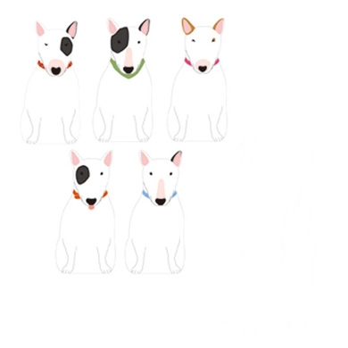 สมุดฉีกลายน้องหมา Bull Terrier จาก Greeting Life Inc. Japan ขนาด 13 x 6.3 ซม. มี 5 ลาย รวม 90 แผ่น