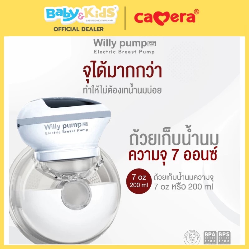 Camera เครื่องปั๊มนมไร้สาย WILLY PUMP FAT พกพาง่าย ปั๊มนมได้อย่างอิสระ แถมซิลิโคนปรับขนาดจุกนม 2 ข้าง
