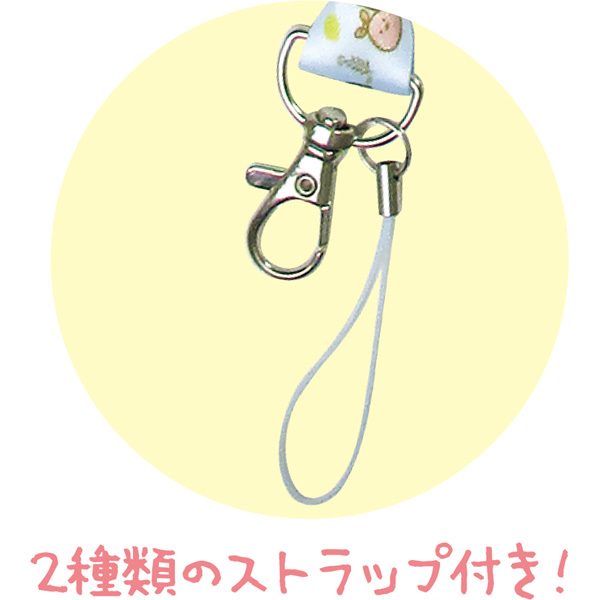 สายคล้องคอ/บัตร มีที่ห้อยมือถือตรงปลาย ลาย Sumikko Gurashi Bread สีฟ้า ขนาดสาย 90 x 1.8 ซม.