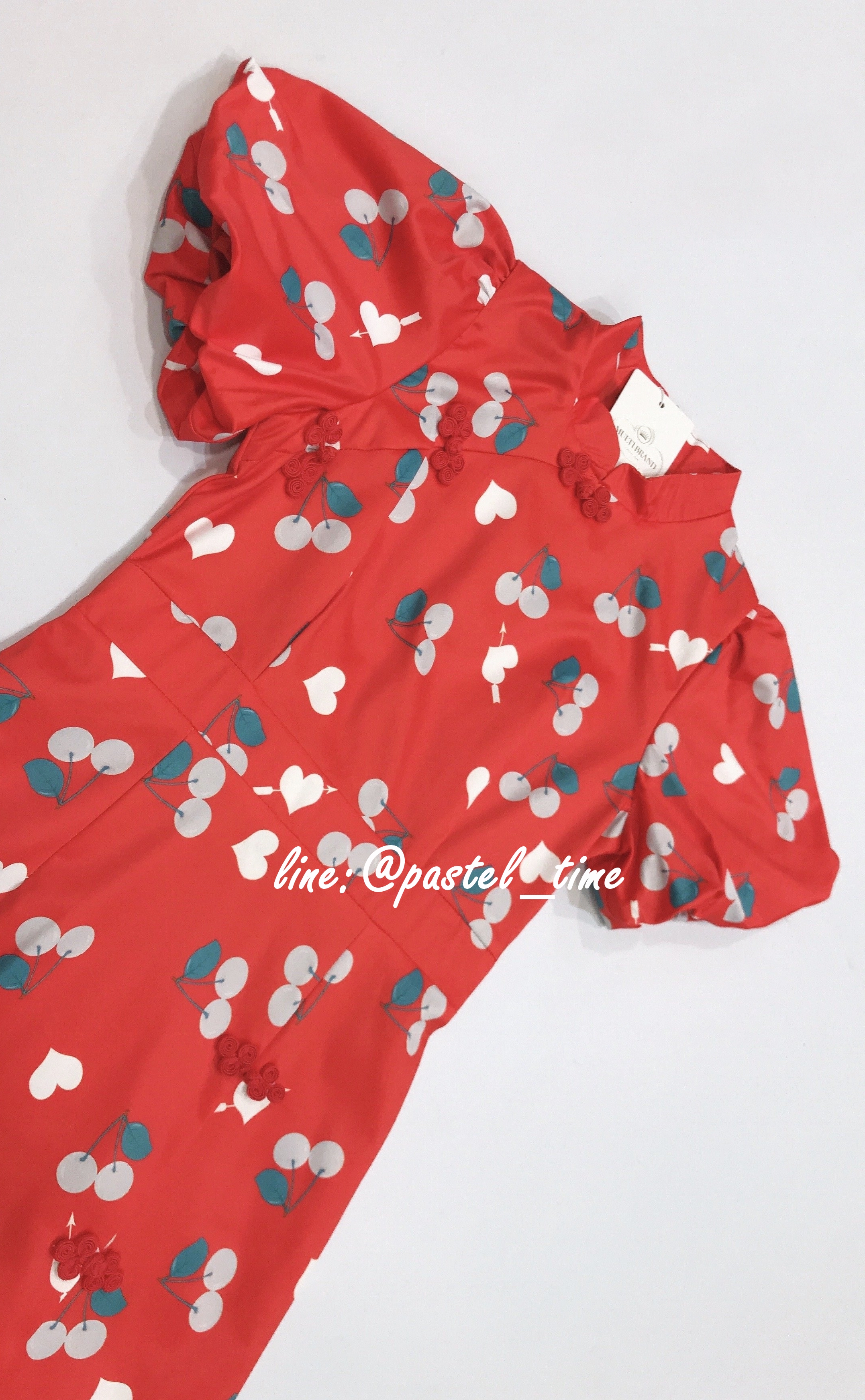 Cherry Ang Pao Dress เดรสกี่เพ้าคอจีนสีแดง