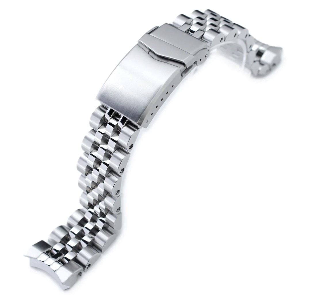 20mm Angus-J Louis JUB Watch Band compatible with Seiko Sumo 316L Stainless Steel Brushed/Polished V-Clasp