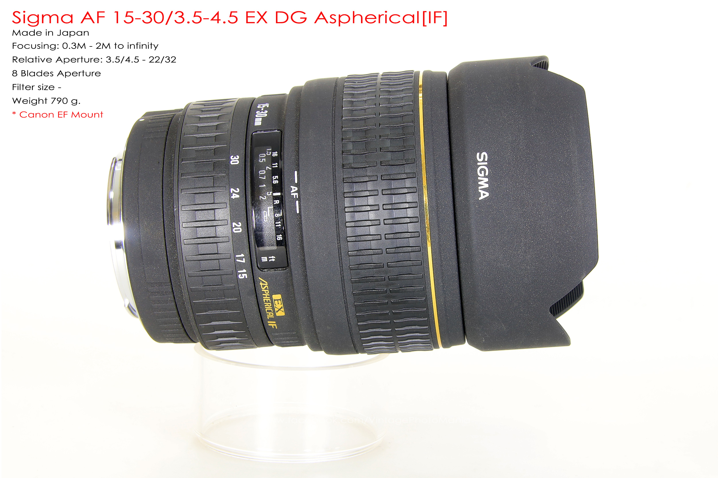 Sigma AF 15-30/3.5-4.5 EX DG Aspherical[IF] *EF Mount [Used]