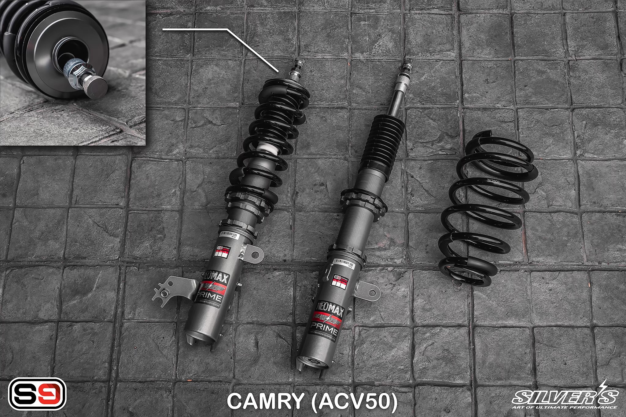 โช้คอัพ Silver’s รุ่น NeoMaxPrime สตรัทปรับเกลียว ใส่ Camry ACV50
