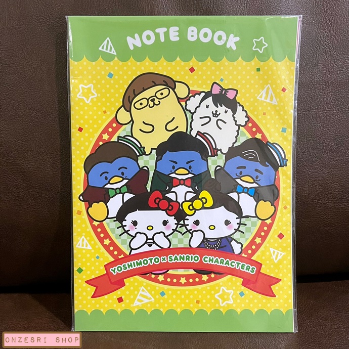 สมุดเล่มบาง Yoshimoto x Sanrio Characters Notebook สีเหลือง ของพรีเมียมจาก Kirin ญี่ปุ่น ขนาด B5 (18.2 x 25.7 ซม.) 24 หน้า