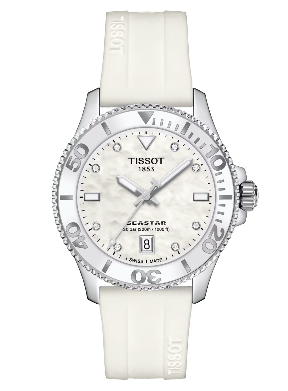 (ประกันศูนย์ไทย) TISSOT SEASTAR 1000 QUARTZ (36mm) White mother-of-pearl (Diamonds)