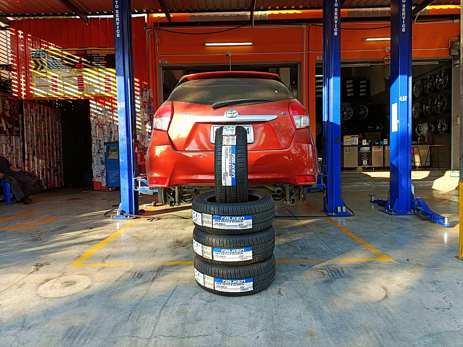 ยาง FALKEN ZE310 R ECORUN 195/55R15 85V ติดตั้งใส่ TOYOTA YARIS