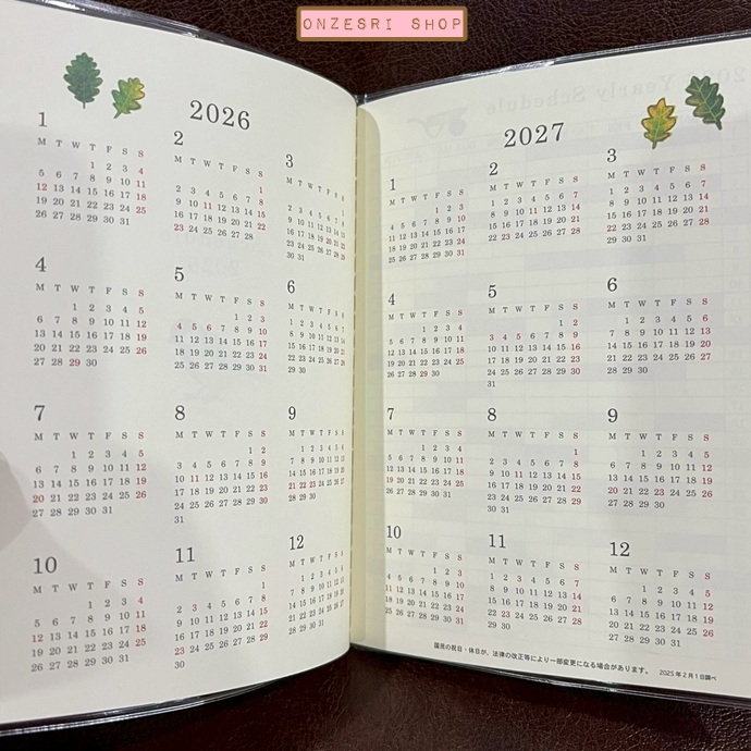 สมุด 2026 Schedule Book เล่มบาง A6 ลาย Yusuke Yonezu - Cat ขนาด 10.5 x 15.2 ซม. (48 หน้า) มีให้จดตั้งแต่เดือน 1/2026 - 12/2026 เป็นปฎิทินแบบ monthly