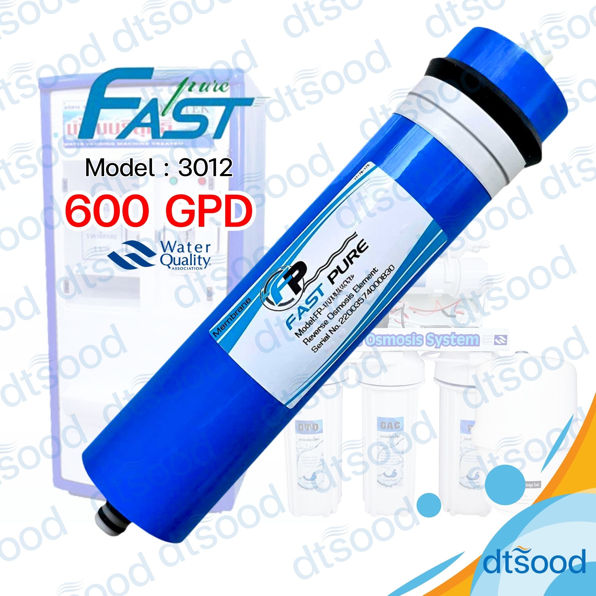 ไส้กรองน้ำ RO Membrane ขนาด 600 GPD ยี่ห้อ Treatton กรองละเอียด 0.0001 ไมครอน