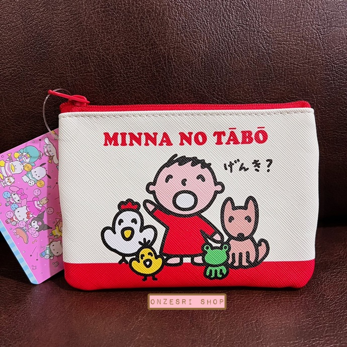 กระเป๋า Sanrio Characters Retro Collection Pouch & Tissue Case แบบ Minna no Tabo ด้านหลังใส่ทิชชู่ได้ มีซิปปิดเปิด ขนาด 13 x 9.5 x 0.7 ซม. ทำจาก PVC