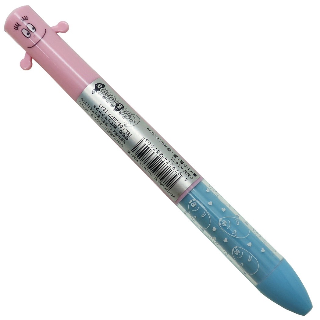 ปากกา Mimi Pen จากญี่ปุ่น หมึก 2 สี (แดง/ดำ) ลาย Barbapapa สีชมพูฟ้า