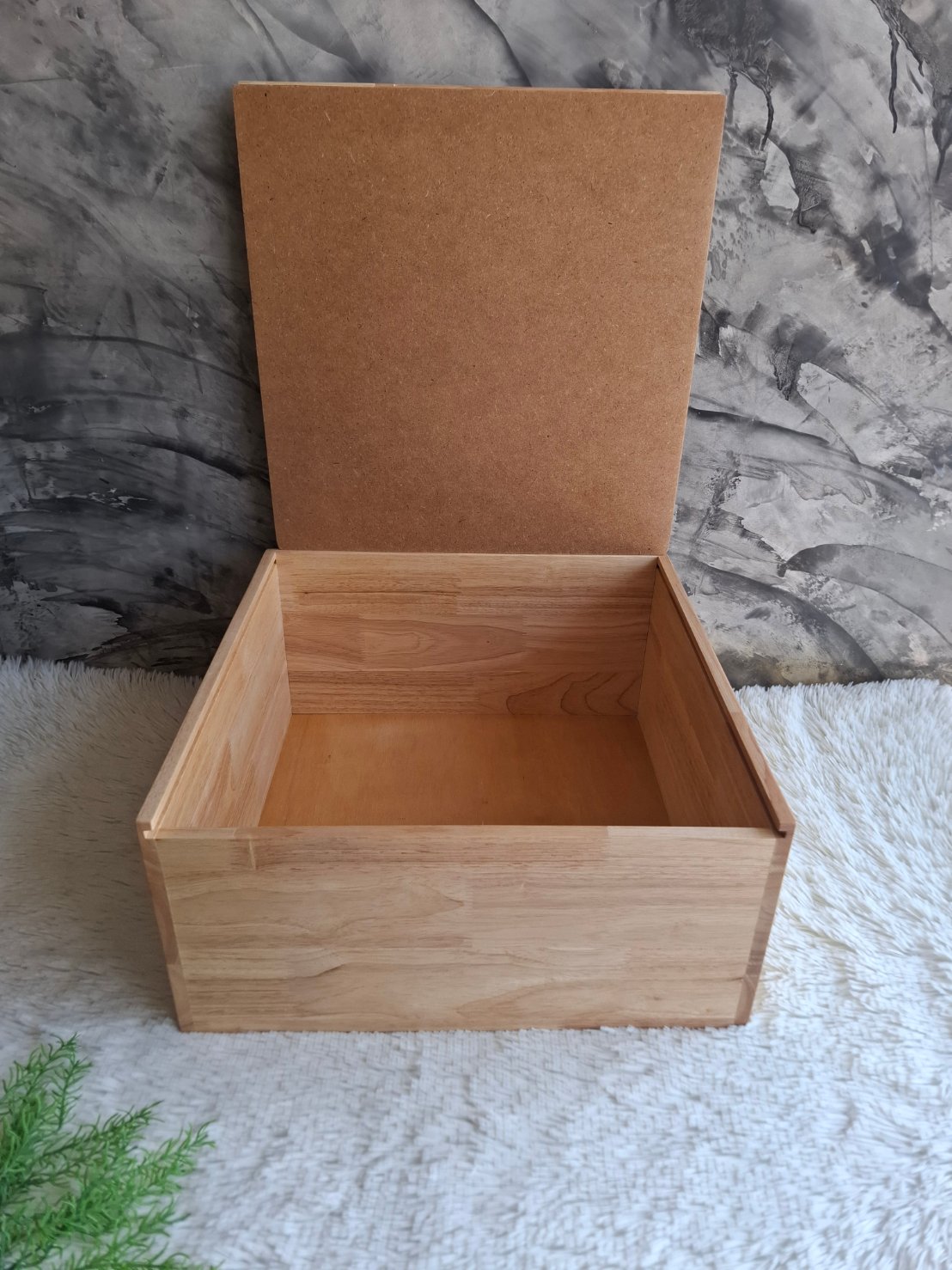 กล่องไม้ยางพาราฝาสไลด์