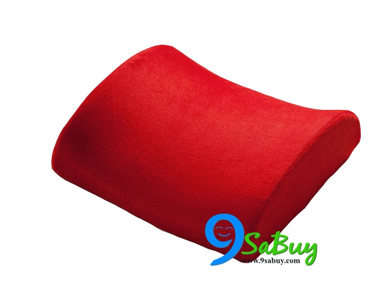 เบาะรองหลังเพื่อสุขภาพ memory foam สีแดง บรรเทาอาการ ปวดหลัง ส่งฟรี