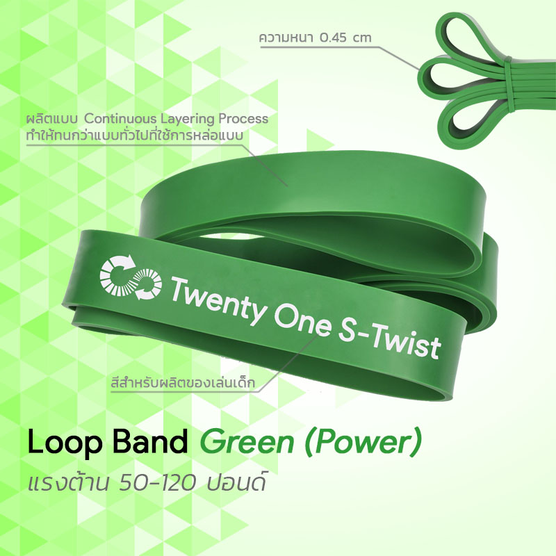 ยางยืดออกกำลังกายแบบห่วง Loop Band Green (Power)