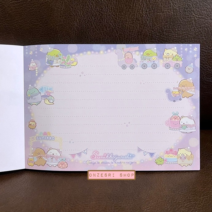 สมุดฉีก Sumikko Gurashi Tokage, Mom and Sparkling Night แบบสีขาว ขนาด 14.8 x 10.5 ซม. มี 4 ลาย รวม 100 แผ่น