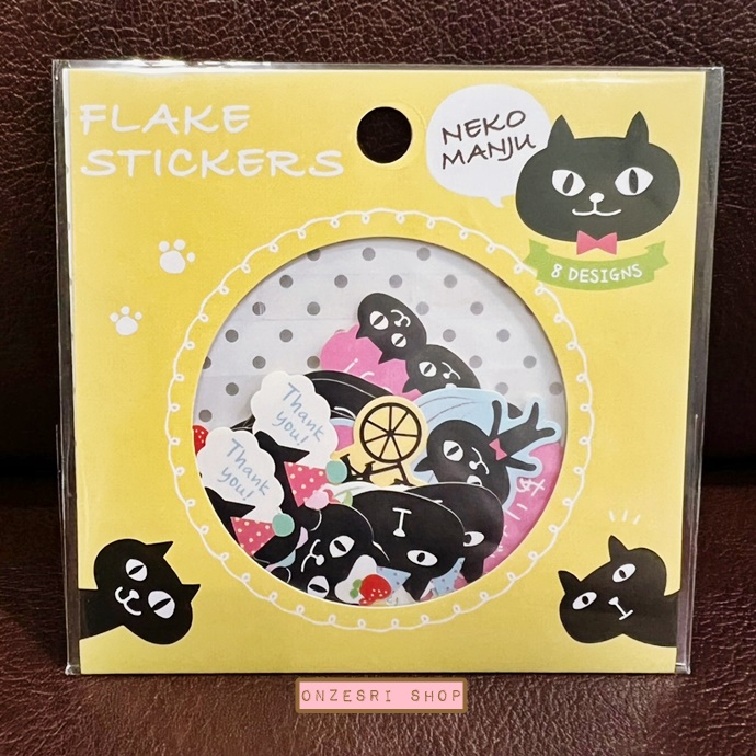 Sticker ลายแมว Nekomanju จากญี่ปุ่น ขนาดห่อ 9 x 9 ซม. มี 8 ลาย รวม 32 ชิ้น