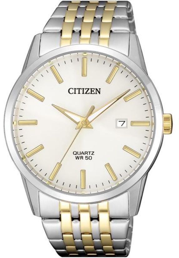 CITIZEN Quartz รุ่น BI5006-81P (หน้าขาว สายสองกษัตริย์) เครื่องศูนย์ไทย