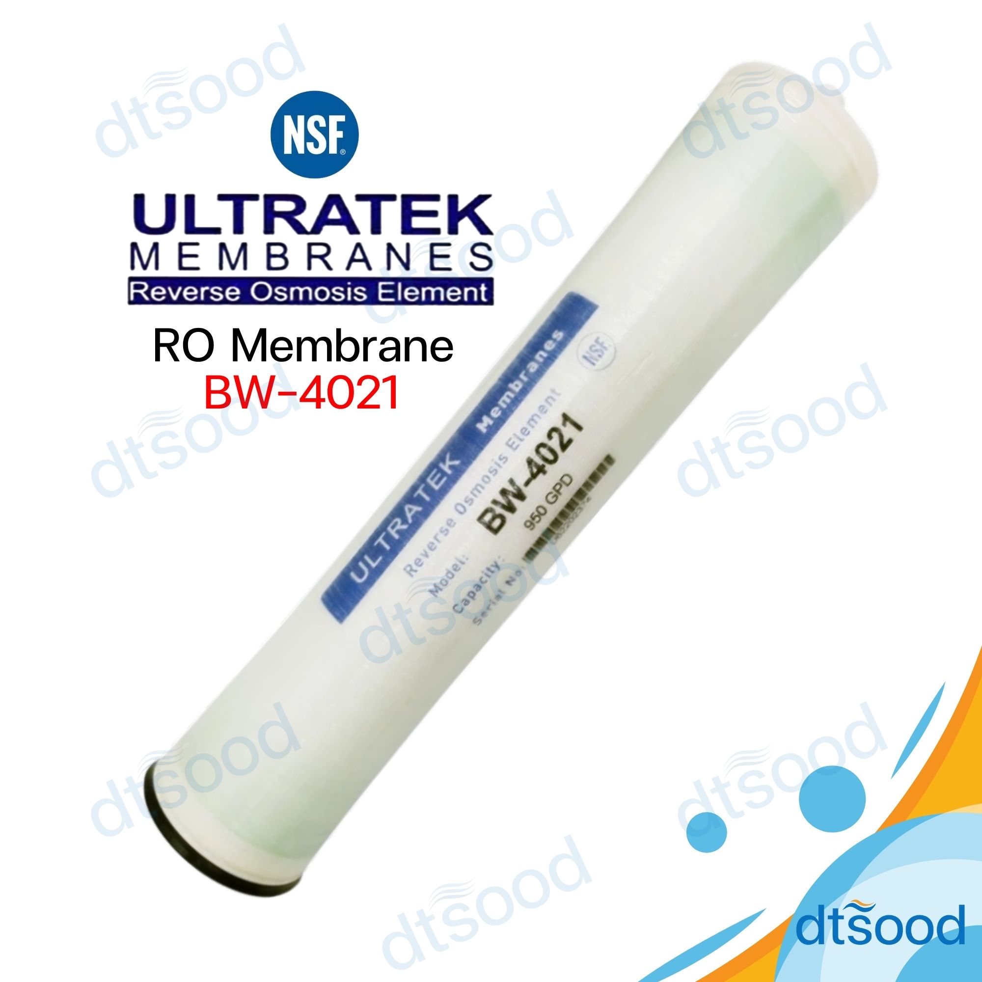 ไส้กรองน้ำเมมเบรน RO Membrane Ultratek 4021 ขนาด 4"x21" ไส้กรองอุตสาหกรรม โรงน้ำดื่ม ไส้กรอง RO4021