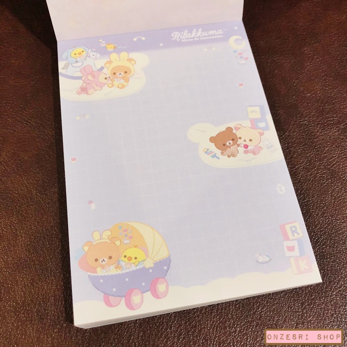 สมุดฉีก Rilakkuma Usa Usa Baby แบบลาย Milk ขนาด 14.8 x 10.5 ซม. มี 4 ลาย รวม 100 แผ่น