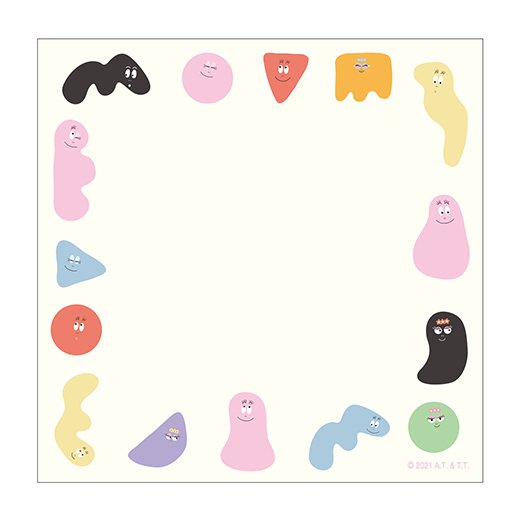 สมุดฉีก Barbapapa Square Memo จากญี่ปุ่น ลาย Family ขนาด 10 x 10 x 1 ซม. มี 4 ลาย รวม 120 แผ่น