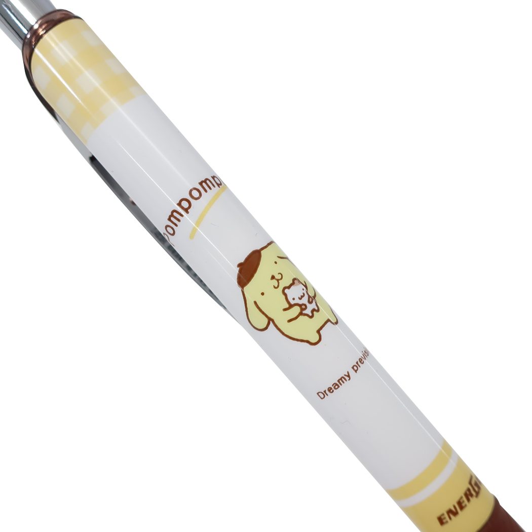 ปากกา Pentel Energel จากญี่ปุ่น ลาย Pompompurin สีขาวน้ำตาล หัว 0.5 หมึกสีดำ