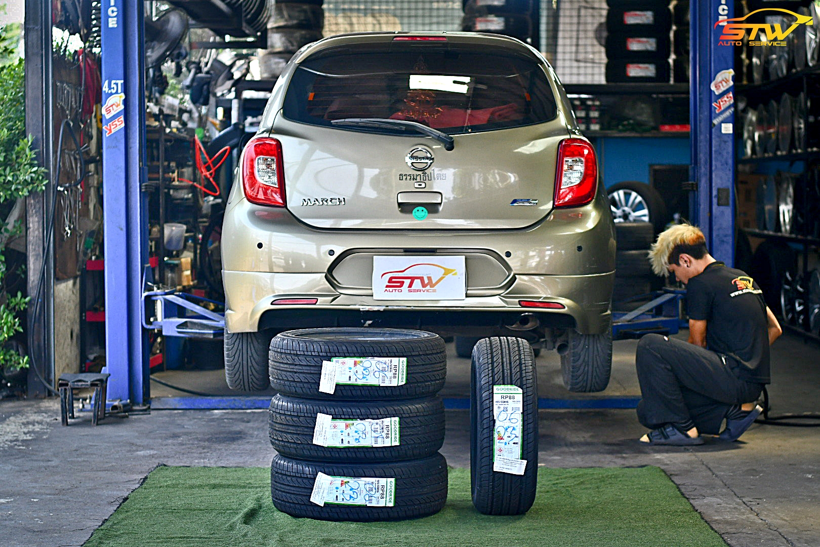 ยาง GOODRIDE RADIAL RP88 195/55R15 85V ติดตั้งใส่ NISSAN MARCH