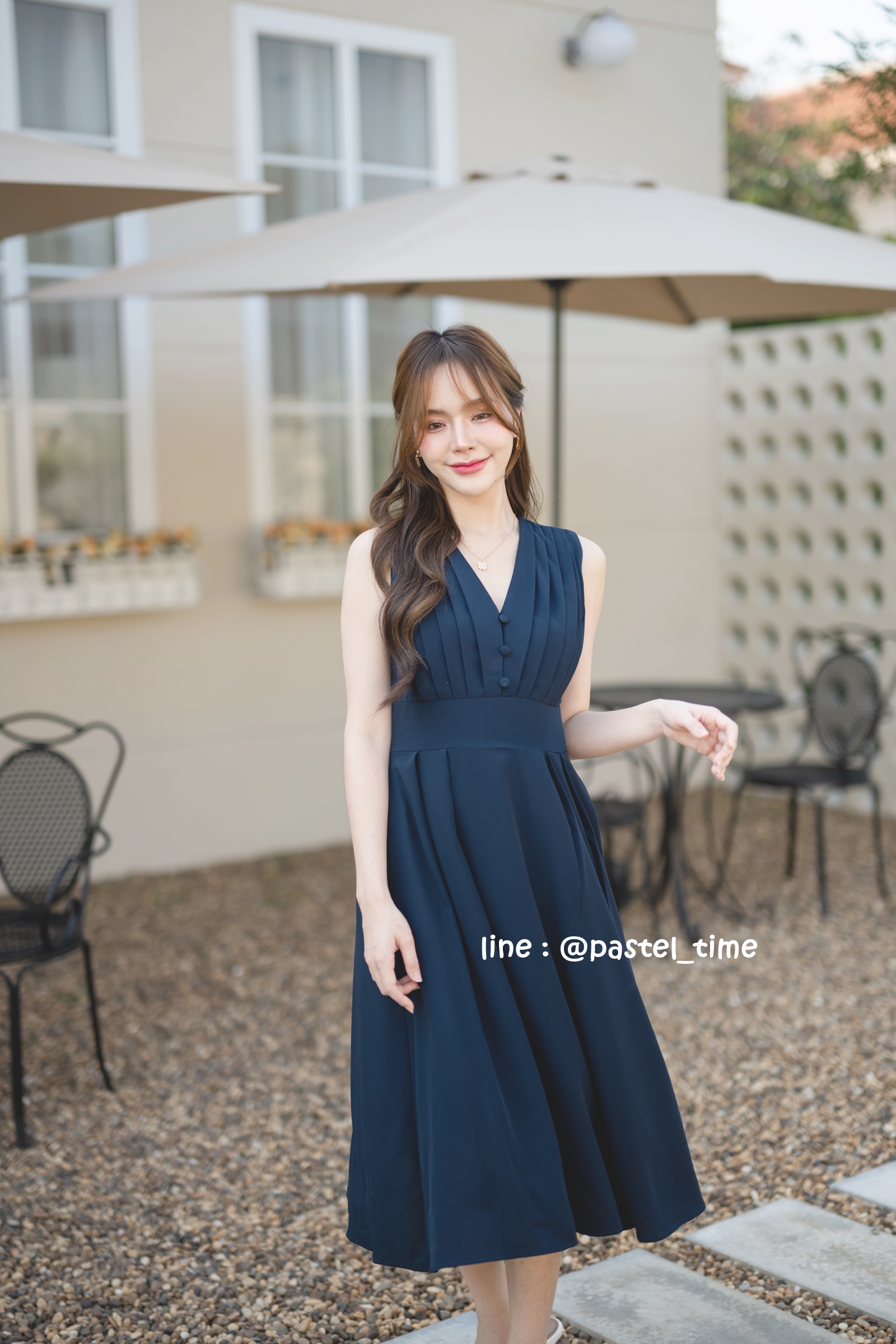 Aubrey Midi Dress : สีกรม **มีแต่XL**