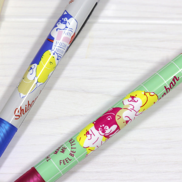 ปากกา Pentel Energel ลายคุณหมาชิบะ Shibanban (คาแรคเตอร์จาก Mind Wave Japan) หัว 0.5 หมึกสีดำ ลายสีเขียวชมพู