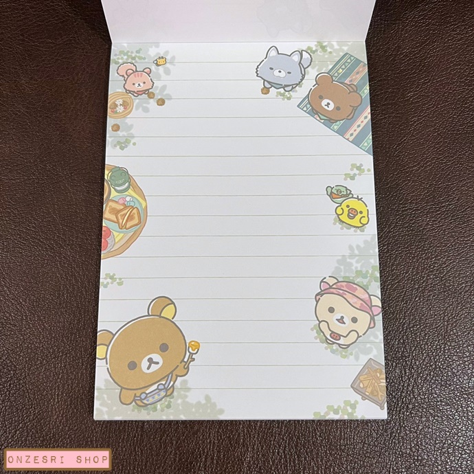 สมุดฉีก Rilakkuma Komorebi Camp แบบ Sleepy ขนาด 14.8 x 10.5 ซม. มี 4 ลาย รวม 100 แผ่น