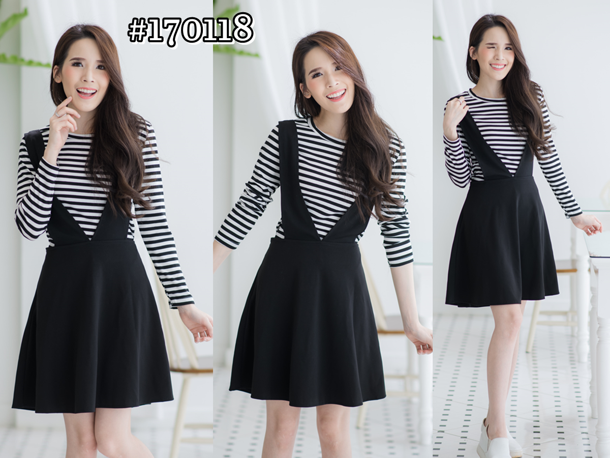 Nena Stripe Top + Dress Set เซทเสื้อ+เดรส