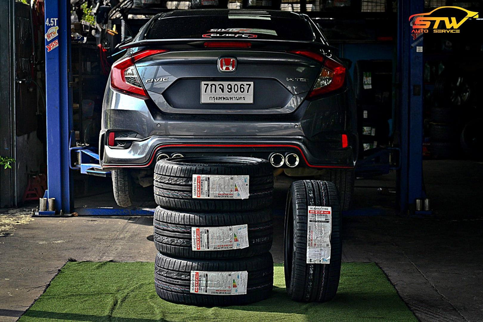 ยาง KUMHO ECSTA PS31 235/40R18 95W ติดตั้งใส่ HONDA CIVIC FC
