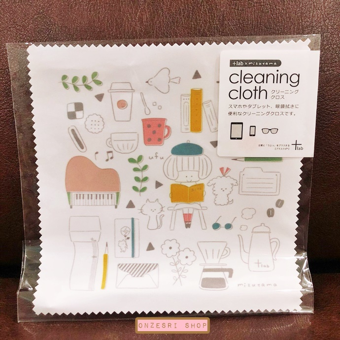 ผ้าเช็ดแว่น/เลนส์/หน้าจอ + lab x mizutama Cleaning Cloth (Limited) สีขาว ขนาด 15 x 15 ซม.